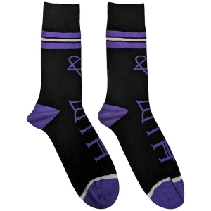 Him - Heartagram & Logo Uni Bl Socks (Eu 40-45 ryhmässä MERCHANDISE / Merch / Hårdrock @ Bengans Skivbutik AB (5536122)