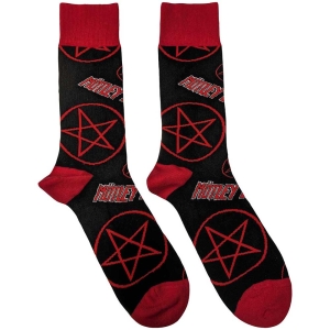 Motley Crue - Logos & Pentagrams Bl Socks (Eu 40-45) ryhmässä MERCHANDISE / Merch / Hårdrock @ Bengans Skivbutik AB (5536145)