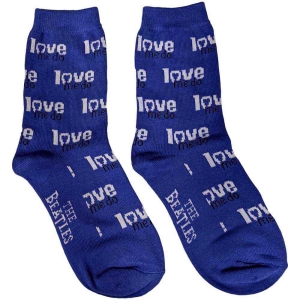 The Beatles - Love Me Do Uni Blue Socks (Eu 40-45) ryhmässä MERCHANDISE / Merch / Pop-Rock @ Bengans Skivbutik AB (5536212)