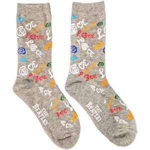 The Beatles - Love Lady Grey Socks (Eu 37-41) ryhmässä MERCHANDISE / Merch / Pop-Rock @ Bengans Skivbutik AB (5536219)