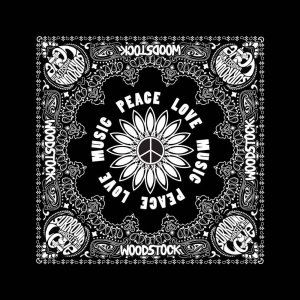 Woodstock - Peace Love Music Bandana ryhmässä MERCHANDISE @ Bengans Skivbutik AB (5536349)