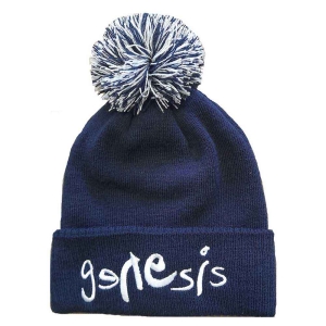 Genesis - Logo Navy Bobble Beanie H ryhmässä MERCHANDISE @ Bengans Skivbutik AB (5536443)