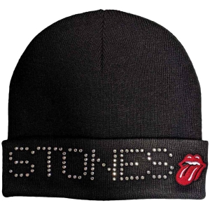 Rolling Stones - Stones Embellished Bl Beanie H ryhmässä MERCHANDISE @ Bengans Skivbutik AB (5536521)