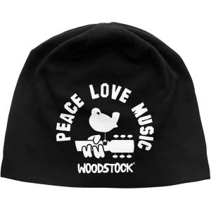 Woodstock - Peace Love Music Jd Print Beanie H ryhmässä MERCHANDISE @ Bengans Skivbutik AB (5536565)