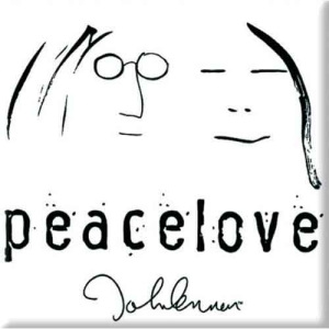 John Lennon - Peacelove Black On White Magnet ryhmässä MERCHANDISE @ Bengans Skivbutik AB (5536654)