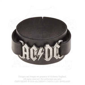 Ac/Dc - Logo Leather Wriststrap ryhmässä MERCH / Minsishops-merch / Ac/Dc @ Bengans Skivbutik AB (5536858)