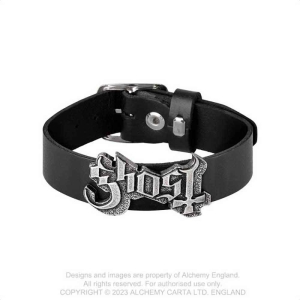 Ghost - Logo Leather Wriststrap ryhmässä MERCHANDISE / Merch / Hårdrock @ Bengans Skivbutik AB (5536877)