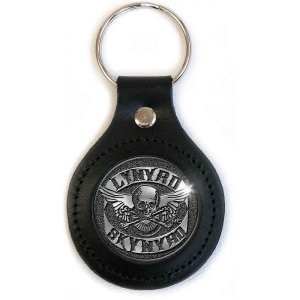 Lynyrd Skynyrd - Biker Logo Leather Keychain ryhmässä MERCHANDISE @ Bengans Skivbutik AB (5536972)