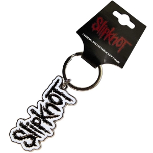 Slipknot - Black Logo White Border Keychain ryhmässä MERCHANDISE / Merch / Hårdrock @ Bengans Skivbutik AB (5537097)