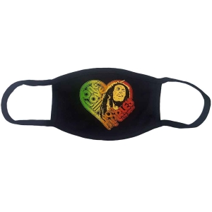 Bob Marley - One Love Heart Bl Face Mask ryhmässä MERCHANDISE @ Bengans Skivbutik AB (5537232)