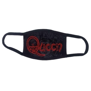 Queen - Red Retro Logo Bl Face Mask ryhmässä MERCHANDISE @ Bengans Skivbutik AB (5537246)