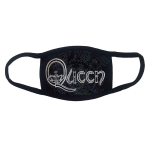 Queen - White Retro Logo Bl Face Mask ryhmässä MERCHANDISE @ Bengans Skivbutik AB (5537247)