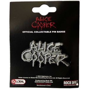 Alice Cooper - Dripping Logo Silver Pin Badge ryhmässä ME SUOSITTELEMME / Uutuus Merch / Juni @ Bengans Skivbutik AB (5537264)