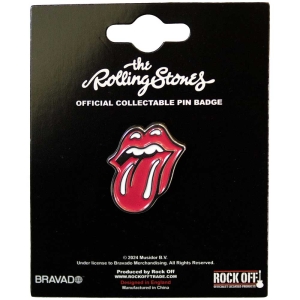 Rolling Stones  - Classic Tongue Silver Outline Pin Badge ryhmässä ME SUOSITTELEMME / Uutuus Merch / Juni @ Bengans Skivbutik AB (5537390)