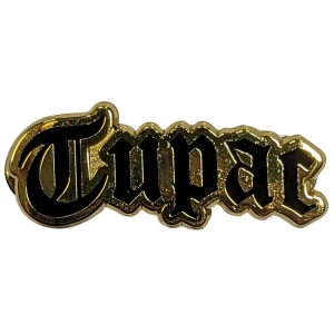 Tupac - Logo Gold Pin Badge ryhmässä MERCHANDISE / Merch / Hip Hop-Rap @ Bengans Skivbutik AB (5537444)