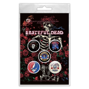 Grateful Dead - Skeleton & Rose Button Badge Pack ryhmässä MERCHANDISE @ Bengans Skivbutik AB (5537464)