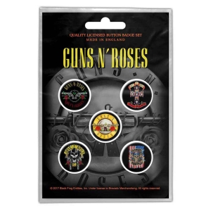 Guns N Roses - Bullet Logo Button Badge Pack ryhmässä MERCHANDISE @ Bengans Skivbutik AB (5537465)