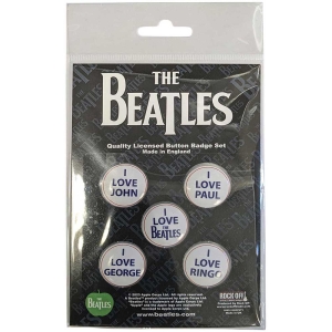 The Beatles - I Love The Beatles Button Badge Pack ryhmässä MERCHANDISE @ Bengans Skivbutik AB (5537484)