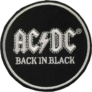 Ac/Dc - Back In Black Circle Woven Patch ryhmässä MERCHANDISE @ Bengans Skivbutik AB (5537659)