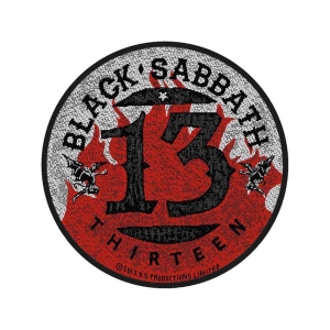 Black Sabbath - 13/Flames Circular Retail Packaged Patch ryhmässä MERCHANDISE @ Bengans Skivbutik AB (5537759)