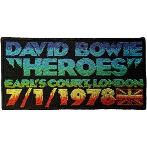 David Bowie - Heroes Earls Court Woven Patch ryhmässä MERCHANDISE @ Bengans Skivbutik AB (5537816)