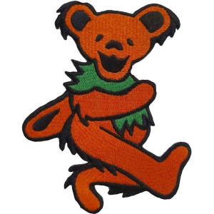 Grateful Dead - Orange Dancing Bear Woven Patch ryhmässä MERCHANDISE / Merch / Pop-Rock @ Bengans Skivbutik AB (5537919)