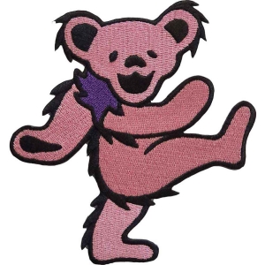 Grateful Dead - Pink Dancing Bear Woven Patch ryhmässä MERCHANDISE / Merch / Pop-Rock @ Bengans Skivbutik AB (5537920)