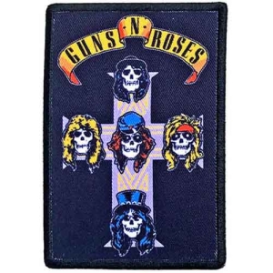 Guns N Roses - Nightrain Cross Printed Patch ryhmässä MERCHANDISE / Merch / Hårdrock @ Bengans Skivbutik AB (5537936)