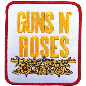 Guns N Roses - Stacked Wht Woven Patch ryhmässä MERCHANDISE / Merch / Hårdrock @ Bengans Skivbutik AB (5537942)