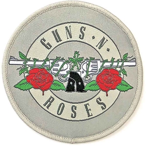 Guns N Roses - Silver Circle Logo Woven Patch ryhmässä MERCHANDISE / Merch / Hårdrock @ Bengans Skivbutik AB (5537949)