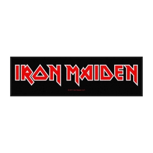 Iron Maiden - Logo Retail Packaged Super Strip Patch ryhmässä MERCHANDISE / Merch / Hårdrock @ Bengans Skivbutik AB (5538006)