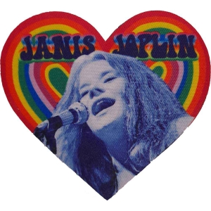 Janis Joplin - Heart Printed Patch ryhmässä MERCHANDISE / Merch / Pop-Rock @ Bengans Skivbutik AB (5538012)