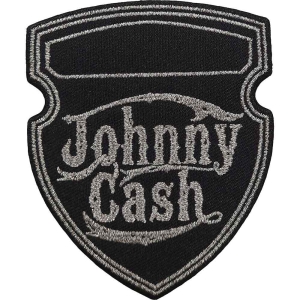 Johnny Cash - Metallic Shield Woven Patch ryhmässä MERCHANDISE / Merch / Country @ Bengans Skivbutik AB (5538020)