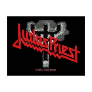 Judas Priest - Logo/Fork Standard Patch ryhmässä MERCHANDISE / Merch / Hårdrock @ Bengans Skivbutik AB (5538028)