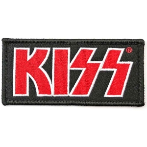 Kiss - Red Logo Woven Patch ryhmässä MERCHANDISE / Merch / Hårdrock @ Bengans Skivbutik AB (5538042)