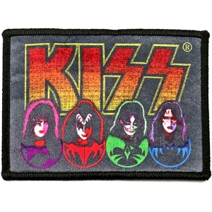 Kiss - Faces & Icons Printed Patch ryhmässä MERCHANDISE / Merch / Hårdrock @ Bengans Skivbutik AB (5538043)