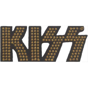 Kiss - Gold Studded Logo Woven Patch ryhmässä MERCHANDISE / Merch / Hårdrock @ Bengans Skivbutik AB (5538045)