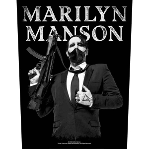 Marilyn Manson - Machine Gun Back Patch ryhmässä MERCHANDISE / Merch / Hårdrock @ Bengans Skivbutik AB (5538094)