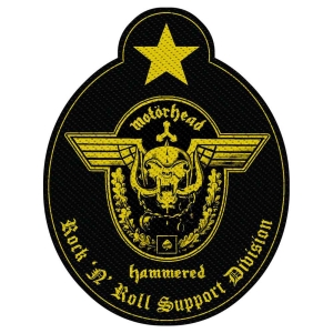 Motorhead - Support Division Cut Out Standard Patch ryhmässä MERCHANDISE / Merch / Hårdrock @ Bengans Skivbutik AB (5538204)