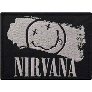 Nirvana - Smiley Paint Woven Patch ryhmässä MERCHANDISE @ Bengans Skivbutik AB (5538223)