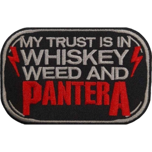 Pantera - Whiskey Woven Patch ryhmässä MERCHANDISE @ Bengans Skivbutik AB (5538252)