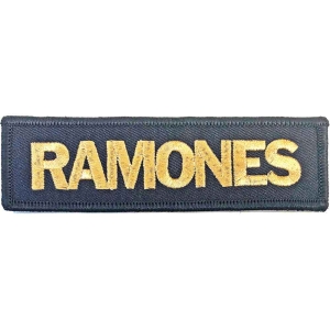 Ramones - Gold Logo Woven Patch ryhmässä MERCHANDISE @ Bengans Skivbutik AB (5538331)