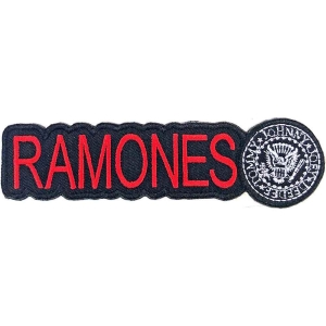 Ramones - Logo & Seal Woven Patch ryhmässä MERCHANDISE @ Bengans Skivbutik AB (5538332)