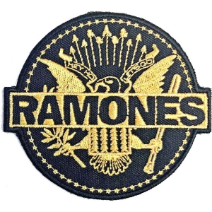 Ramones - Gold Seal Woven Patch ryhmässä MERCHANDISE @ Bengans Skivbutik AB (5538334)