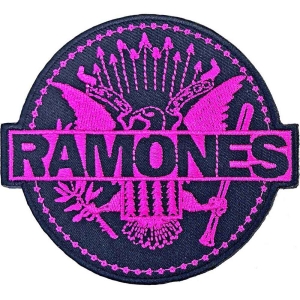 Ramones - Pink Seal Woven Patch ryhmässä MERCHANDISE / Merch / Punk @ Bengans Skivbutik AB (5538335)