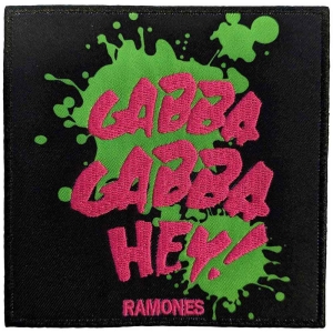 Ramones - Gabba Gabba, Hey Woven Patch ryhmässä MERCHANDISE @ Bengans Skivbutik AB (5538336)