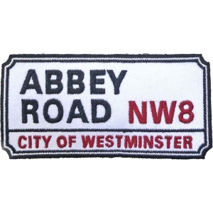 Rock Off - Abbey Road Nw London Sign Woven Patch ryhmässä MERCHANDISE @ Bengans Skivbutik AB (5538349)