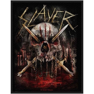 Slayer - Skull & Swords Standard Patch ryhmässä MERCHANDISE / Merch / Hårdrock @ Bengans Skivbutik AB (5538432)