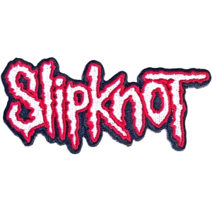 Slipknot - Cut-Out Logo Red Border Woven Patch ryhmässä MERCHANDISE @ Bengans Skivbutik AB (5538442)