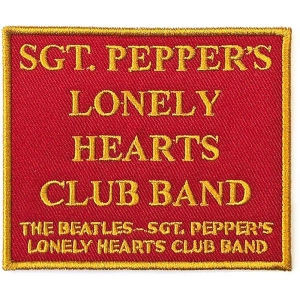 The Beatles - Sgt Pepper's? Red Woven Patch ryhmässä MERCHANDISE / Merch / Pop-Rock @ Bengans Skivbutik AB (5538503)